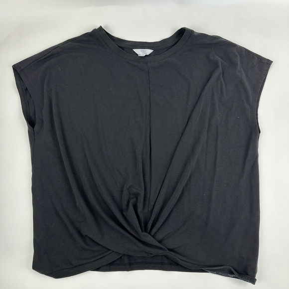Time And Tru Blouse Womens XXXL (22) Black Cap Sleeve Twist Front - Picture 1 of 9